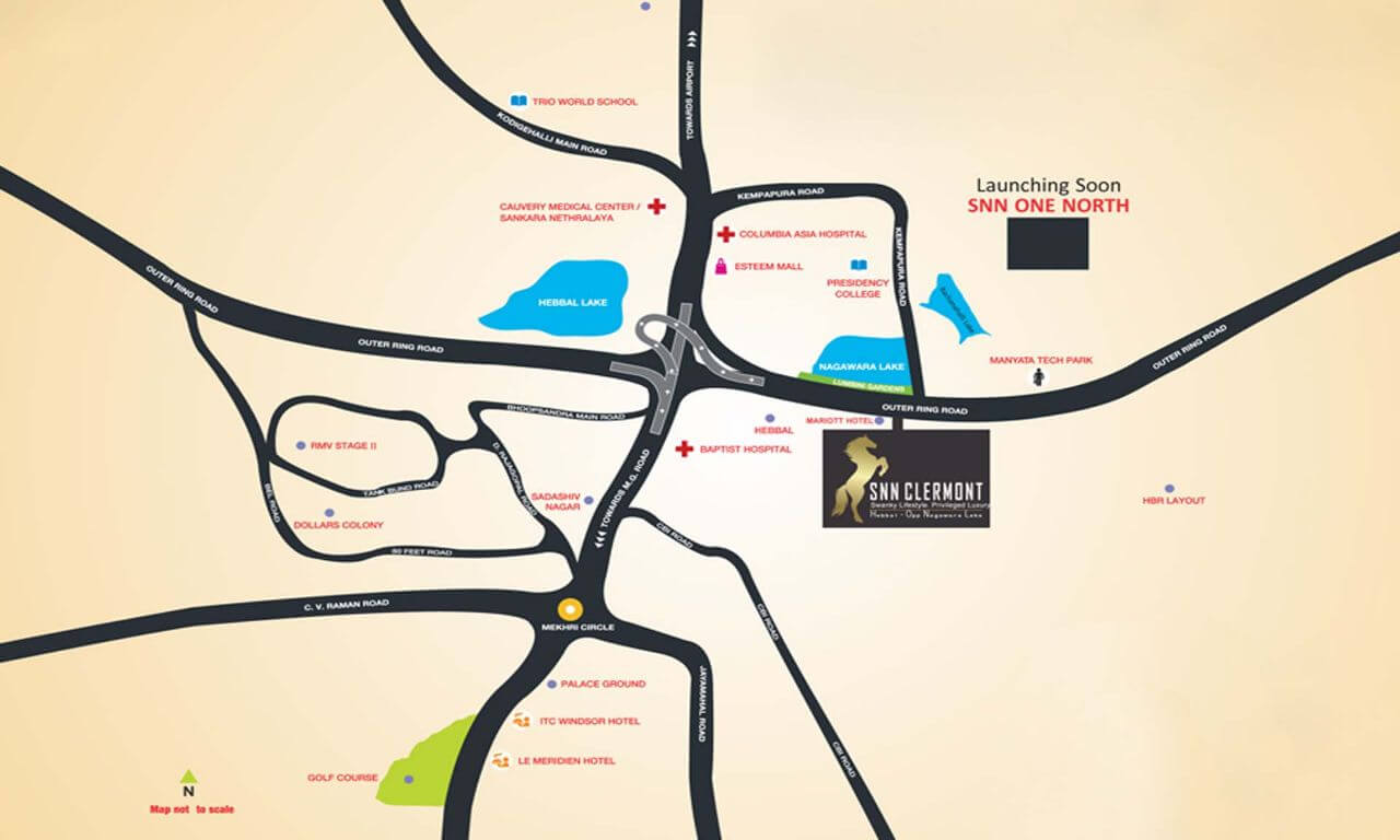 SNN Clermont Hebbal Location Map